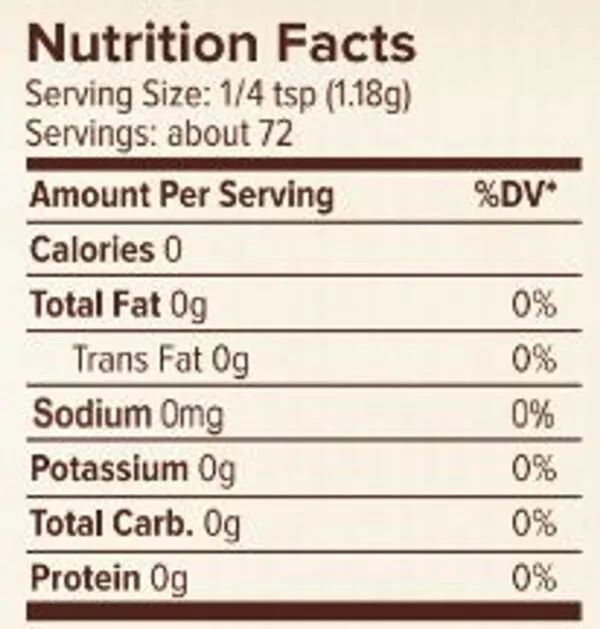 seasonest original salt-free blend nutrition facts